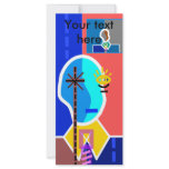Modern man on blue rack cards