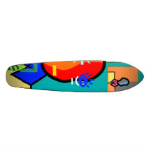 Modern man on yellow background skate board decks