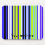 Modern marine blue green and white stripes mousepads