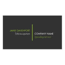 Modern Minimalistic Dark Grey Lime Green Business Card Template