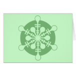 Modern Minty Green Christmas Snowflake Greeting Cards