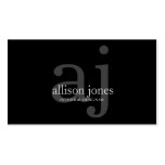 Modern Monogram Black Chic Business Card 2
