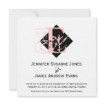 Modern Monogram E Names Wedding Invitations