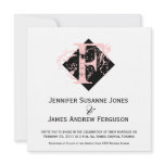 Modern Monogram F Names Wedding Invitations