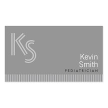 Modern Monogram Pediatrician Business Card