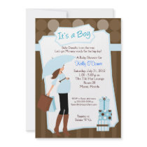 Modern Mum Baby Shower Invitation - Baby Boy!