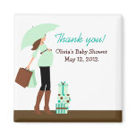 Modern Mum (Green) Baby Shower Favour Magnet