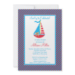 Modern Nautical Sailing Sailboat Boy Baby Shower Invite