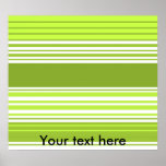 Modern neon green and moss stripes posters