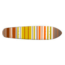 Modern orange and gold horizontal stripes skate boards