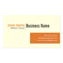 Modern Orange Label Athletic Trainer Business Card