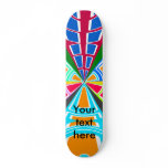 Modern orange light blue red white circular design skateboards