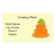 Modern Orange Polka Dot Cake Design Business Cards