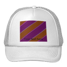Modern orange purple diagonal stripes hats