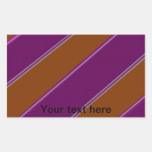 Modern orange purple diagonal stripes rectangular stickers