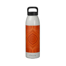 Modern orange wood pattern reusable water bottle