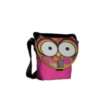 Modern Owl Cute Pink Retro Pattern Commuter Bag