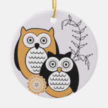 Modern Owls Ornament
