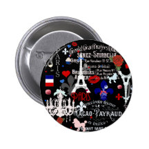 Modern Paris French black collage Pin