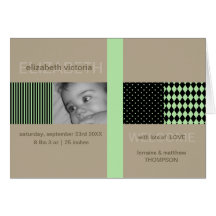 Modern  Patchwork Birth Announcement Card