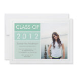 Modern Photo Graduation Invitation - Mint