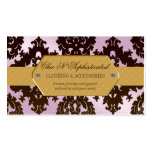 Modern Pink and Brown Damask Business Cards