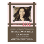 Modern Pink and Brown  Grad Invitation