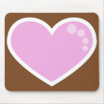 Modern Pink And Chocolate Heart Mouse Mat