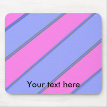 Modern pink blue diagonal stripes mousepads