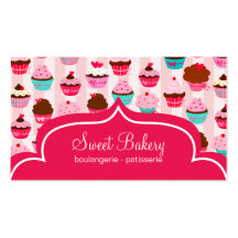 Modern Pink Cupcakes Bakery Business Card Templates