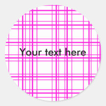 Modern pink plaid on white background stickers