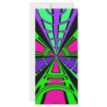 Modern pink purple green black semi-circle design rack cards