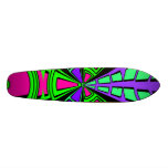 Modern pink purple green black semi-circle design skateboards