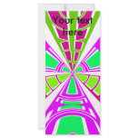 Modern pink purple green white semi-circle design rack cards