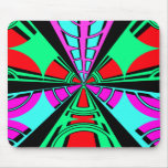 Modern pink red blue semi-circle design