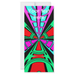 Modern pink red blue semi-circle design rack cards