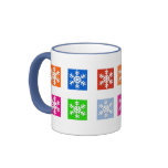Modern Pop Art Colour Block Snowflake Holiday Mug