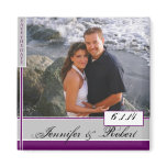 Modern Purple and Grey Save the Date Magnet