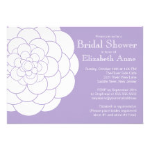 Modern Purple Dahlia Bloom Floral Bridal Shower Personalized Invite