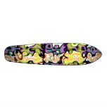 Modern purple orange and yellow psychedelic swirls