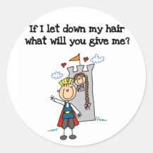 Modern Rapunzel Round Sticker