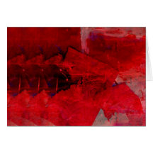 Modern Red Abstract Painting Art Cards