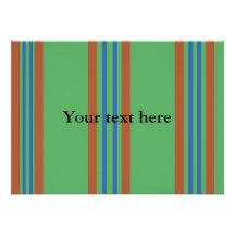 Modern red and blue stripes on green invite
