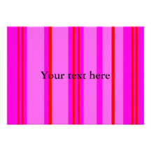 Modern red and light pink stripes personalised announcements