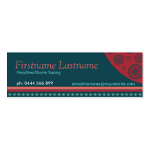 Modern Retro Circle Stripes Mini Business Cards