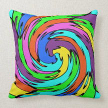 Modern Retro Rainbow Abstract Throw Pillow