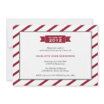 Modern ribbon red stripe graduation invitation