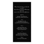 Modern Romantic Couple Silhouette Wedding Menu Personalised Rack Card