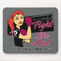 Modern Rosie Fight Like a Girl - Throat Cancer Mouse Mats