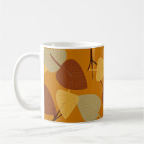 Modern scattered leaves autumn illustration mugs
